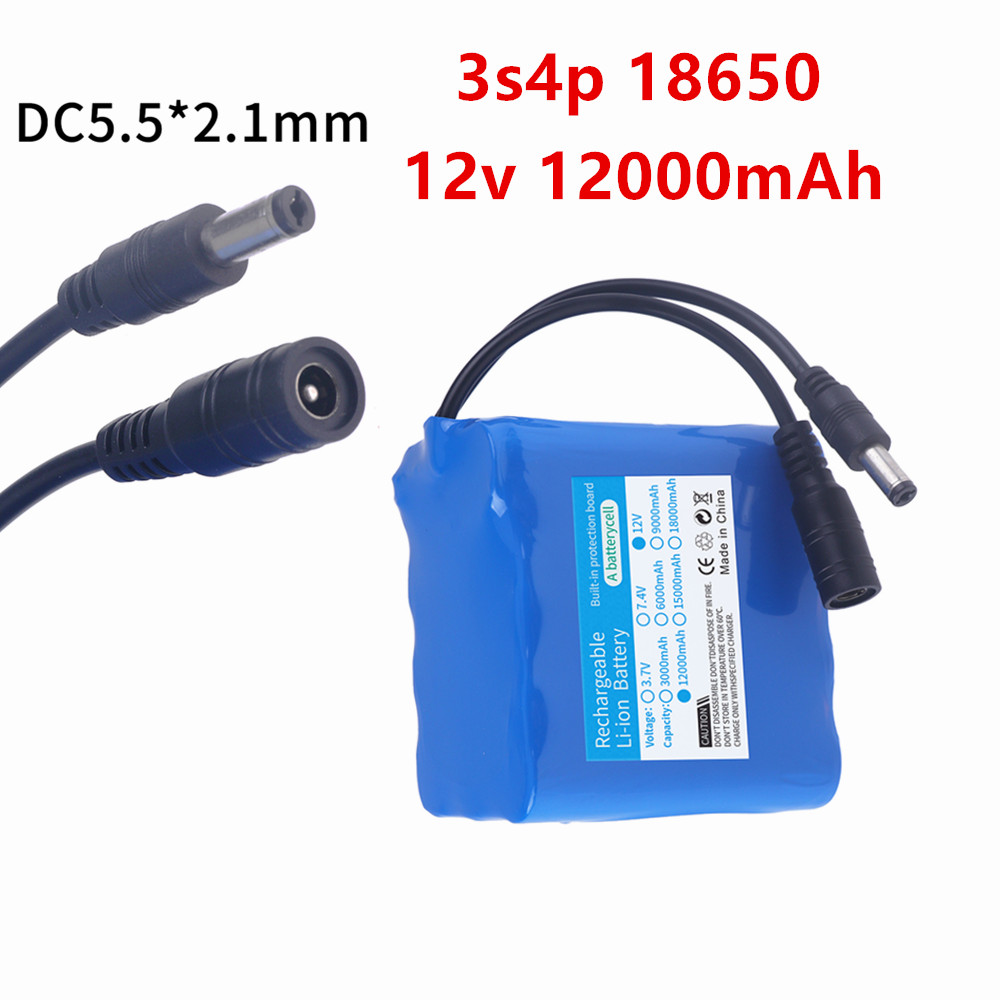 12V 12000mah Battery 3S4P Real - Lithium Battery 12V review and price